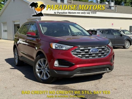 Used 2019 Ford Edge 4d SUV AWD Titanium at Paradise Motors near Lansing, MI