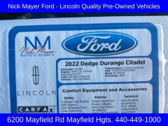 Used 2022  Dodge Durango Citadel AWD at DriveNow Mayfield near Mayfield Heights, OH