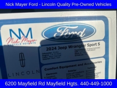 Used 2024  Jeep Wrangler Sport S 4 Door 4x4 at DriveNow Mayfield near Mayfield Heights, OH