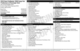 Used 2025  Ram ProMaster Cargo Van Tradesman 2500 High Roof 159" WB w&sol;Pass Seat at Drive Now Westlake near Westlake&comma; OH