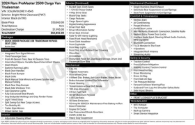 Used 2024  Ram ProMaster Cargo Van Tradesman 2500 High Roof 159" WB w&sol;Pass Seat at DriveNow Mayfield near Mayfield Heights&comma; OH