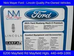 Used 2021 Ford Mustang Mach-E Premium AWD at DriveNow Mayfield near Mayfield Heights, OH