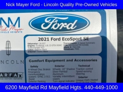 Used 2021  Ford EcoSport SE FWD at Drive Now Westlake near Westlake&comma; OH