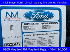 Used 2019  INFINITI QX50 ESSENTIAL AWD at Drive Now Westlake near Westlake&comma; OH