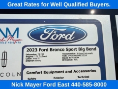 Used 2023  Ford Bronco Sport Big Bend 4x4 at Drive Now Westlake near Westlake&comma; OH