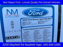 Used 2025  Ford Bronco Sport Big Bend 4x4 at Drive Now Westlake near Westlake&comma; OH