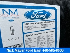 Used 2020  Jeep Wrangler Unlimited Willys 4x4 at DriveNow Mayfield near Mayfield Heights&comma; OH