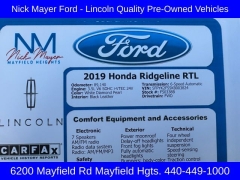 Used 2019  Honda Ridgeline Crew Cab FWD RTL at Drive Now Westlake near Westlake&comma; OH