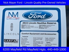 Used 2022  Lincoln Nautilus Reserve AWD at DriveNow Mayfield near Mayfield Heights, OH