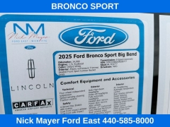 Used 2025  Ford Bronco Sport Big Bend 4x4 at DriveNow Mayfield near Mayfield Heights&comma; OH