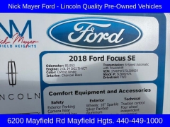 Used 2018  Ford Focus 4d Sedan SE at Drive Now Westlake near Westlake, OH