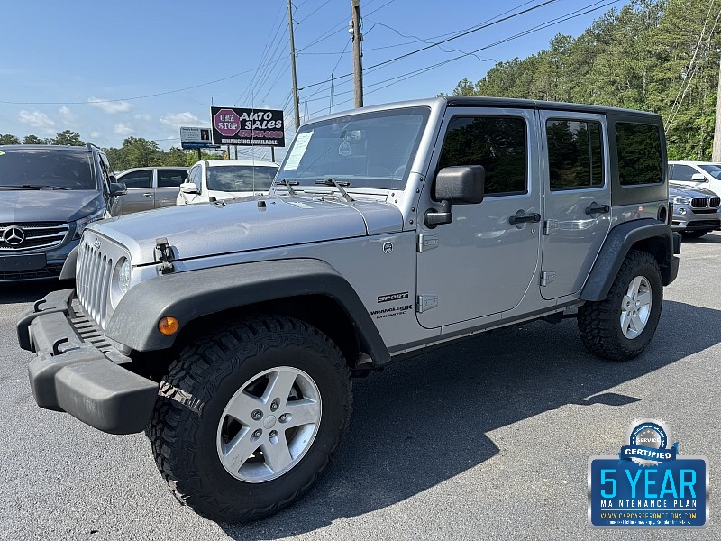 Used 2018  Jeep Wrangler JK Unlimited 4d SUV 4WD Sport at One Stop Auto Sales near Macon, GA