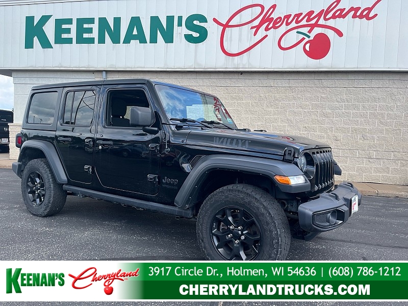 Used 2021  Jeep Wrangler Unlimited Willys 4x4 at Keenan's Cherryland near Holmen&comma; WI