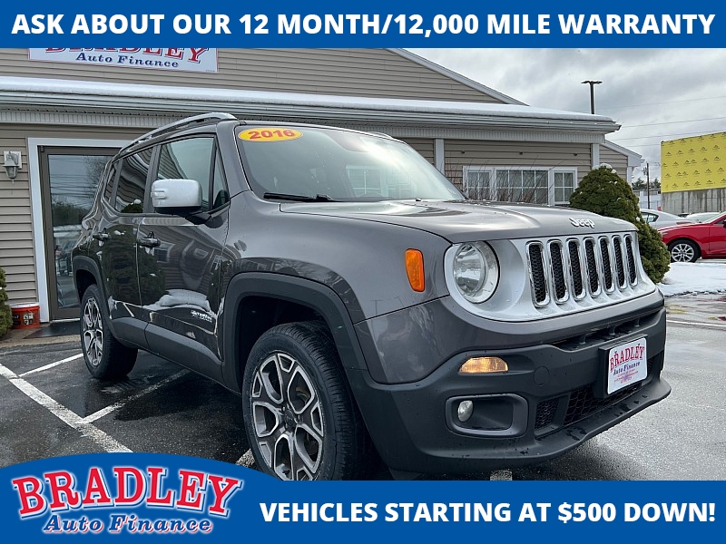Used 2016  Jeep Renegade 4d SUV 4WD Limited at Bradley Auto Finance near Hudson, NH