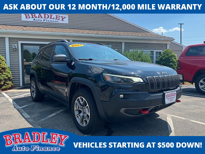 Used 2021 Jeep Cherokee Trailhawk 4x4 at Bradley Auto Finance near Hudson, NH