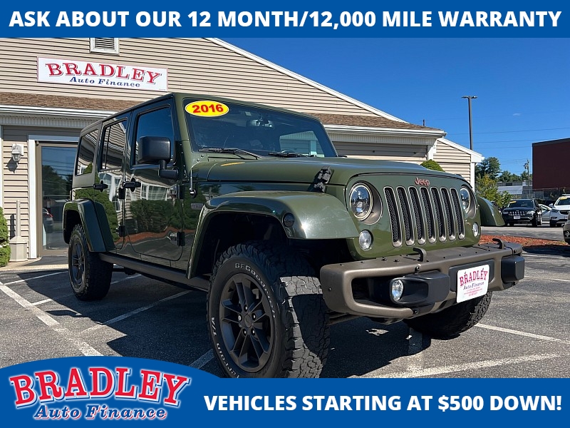 Used 2016  Jeep Wrangler Unlimited 4d Convertible Sahara 75th Anniversary at Bradley Auto Finance near Hudson, NH