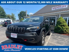 Used 2021 Jeep Cherokee Trailhawk 4x4 at Bradley Auto Finance near Hudson, NH