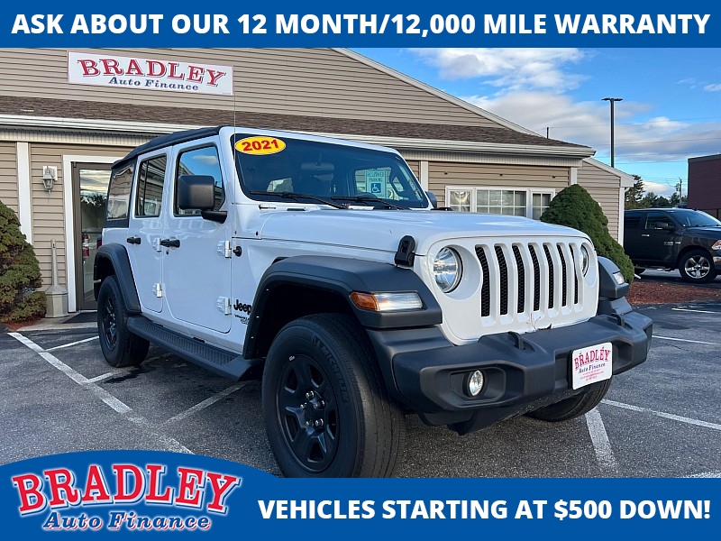 Used 2021 Jeep Wrangler Unlimited Sport 4x4 at Bradley Auto Finance near Hudson, NH