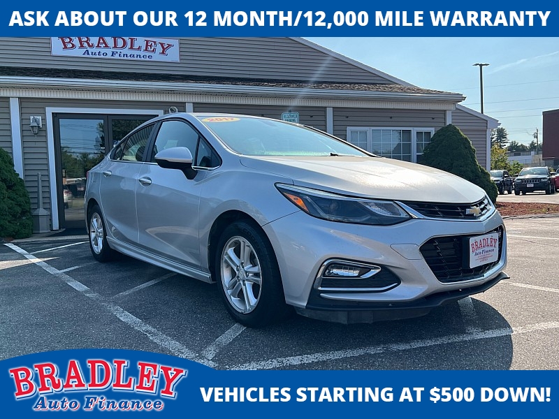 Used 2017  Chevrolet Cruze 4d Sedan LT Auto at Bradley Auto Finance near Hudson, NH