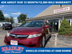 Used 2010 Honda Civic Sedan 4d LX-S Auto at Bradley Auto Finance near Hudson, NH