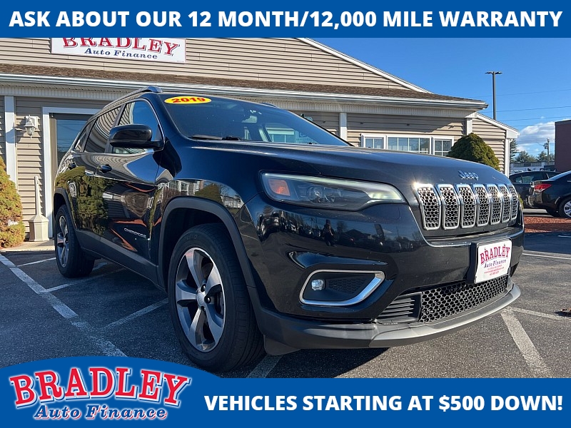 Used 2019  Jeep Cherokee 4d SUV 4WD Limited 3.2L at Bradley Auto Finance near Hudson, NH