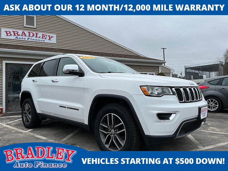 Used 2018  Jeep Grand Cherokee 4d SUV 4WD Limited V6 at Bradley Auto Finance near Hudson, NH
