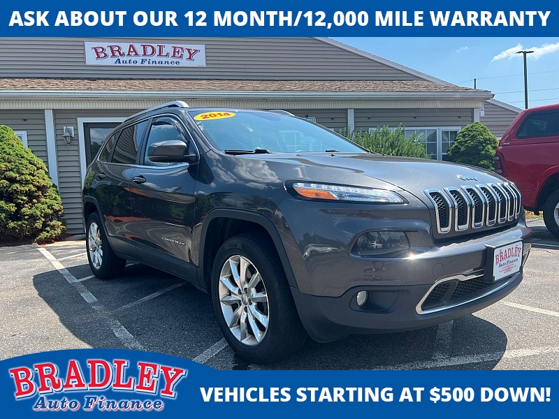 Used 2014 Jeep Cherokee 4d SUV 4WD Limited V6 at Bradley Auto Finance near Hudson, NH