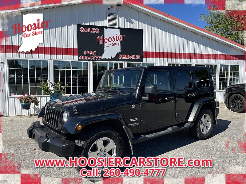 Used 2009  Jeep Wrangler Unlimited 4d Convertible 4WD Sahara at Hoosier Car Store near fort wayne, IN