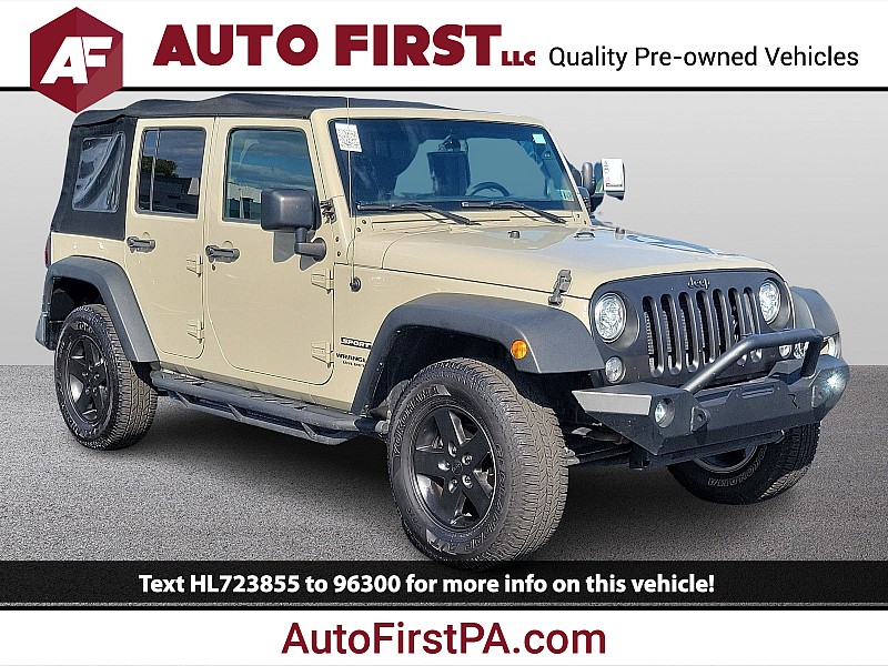 Used 2017  Jeep Wrangler Unlimited 4d Convertible Sport S at Auto First near Mechanicsburg, PA
