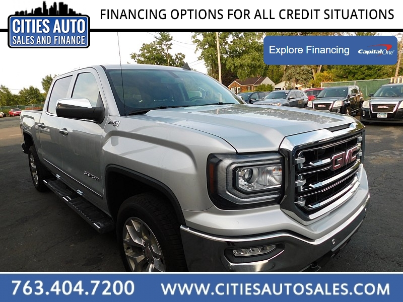 Used 2018  GMC Sierra 1500 4WD Crew Cab SLT Premium Pkg at Cities Auto Sales near Crystal, MN