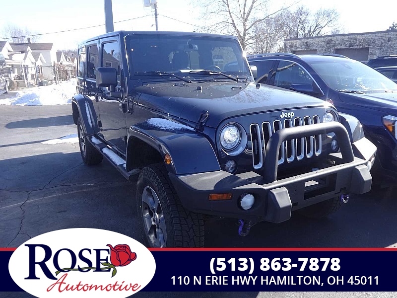 Used 2017  Jeep Wrangler Unlimited 4d Convertible Sahara at Rose Automotive near Hamilton, OH