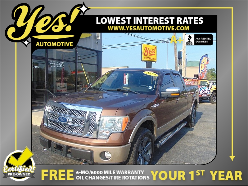 Used 2012  Ford F-150 4WD Supercrew Lariat 5 1/2 at Yes Automotive near Fort Wayne, IN