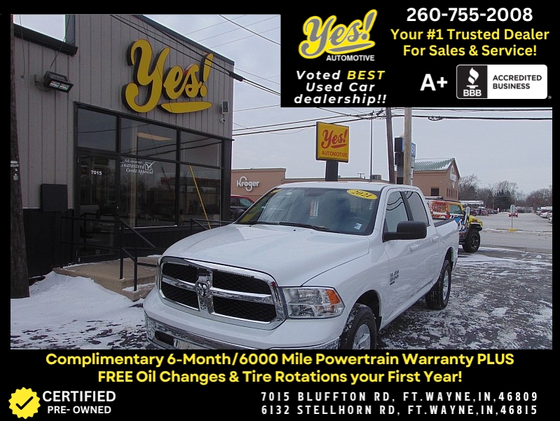 Used 2021  Ram 1500 Classic 4WD SLT Crew Cab 5'7" Box at Yes Automotive near Fort Wayne, IN