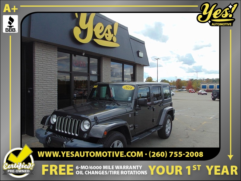 Used 2016  Jeep Wrangler Unlimited 4d Convertible Sahara at Yes Automotive near Fort Wayne, IN