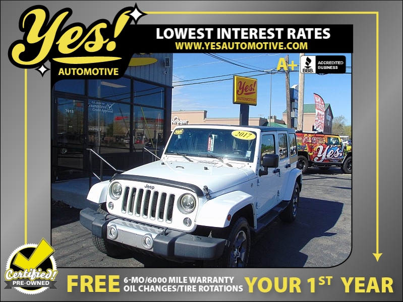 Used 2017  Jeep Wrangler Unlimited 4d Convertible Sahara at Yes Automotive near Fort Wayne, IN