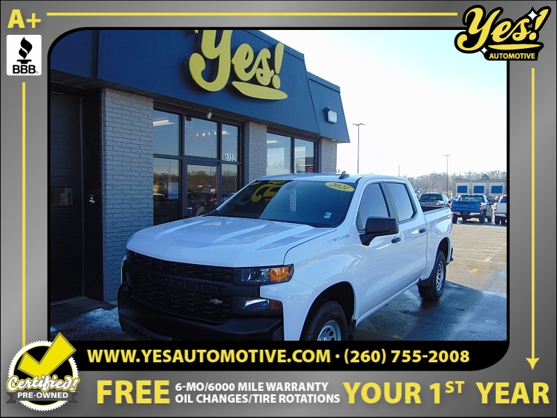 Used 2021  Chevrolet Silverado 1500 4WD Crew Cab 147" Work Truck at Yes Automotive near Fort Wayne, IN