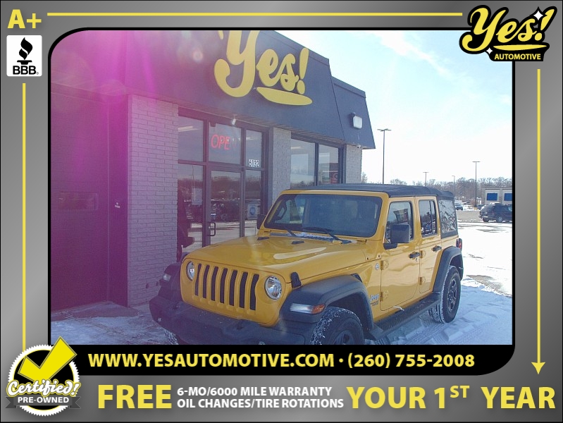 Used 2018  Jeep Wrangler Unlimited 4d SUV 4WD Sport at Yes Automotive near Fort Wayne, IN