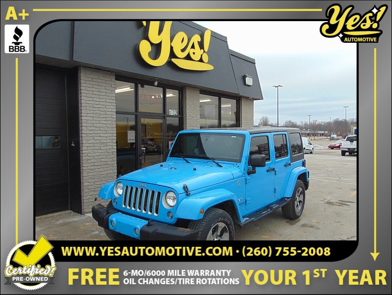 Used 2017  Jeep Wrangler Unlimited 4d Convertible Sahara at Yes Automotive near Fort Wayne, IN