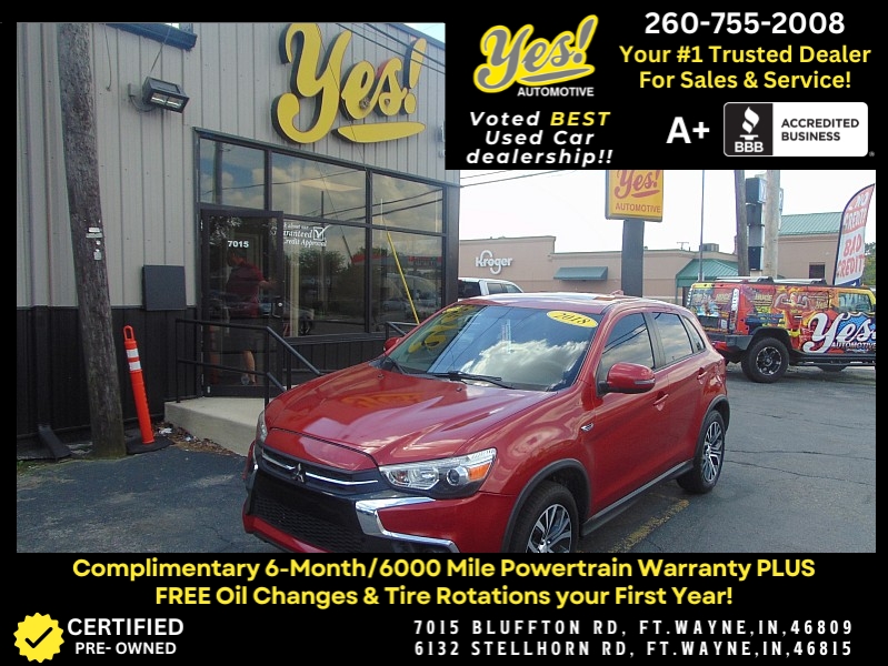 Used 2018  Mitsubishi Outlander Sport 4d SUV FWD ES CVT at Yes Automotive near Fort Wayne, IN