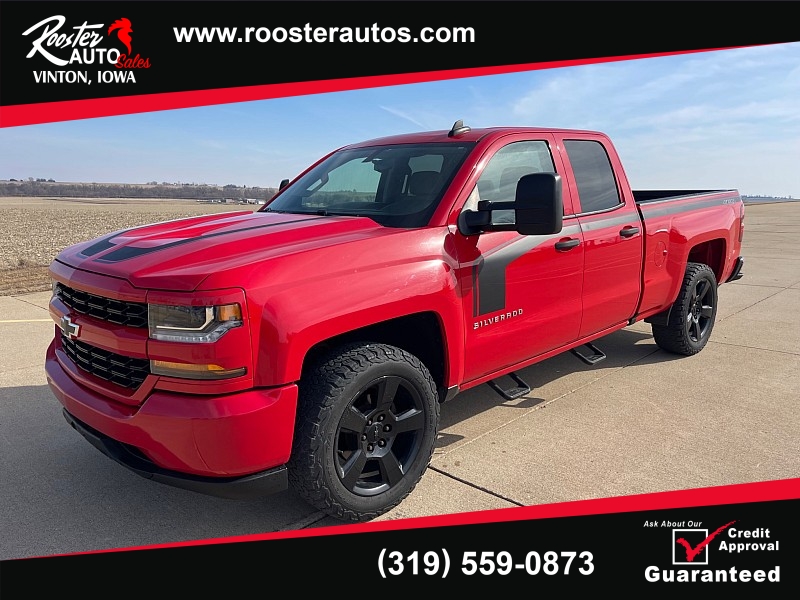 Used 2017  Chevrolet Silverado 1500 4WD Double Cab Custom at Rooster Auto Sales near Vinton, IA