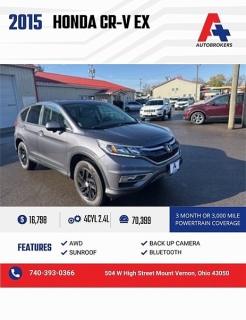 Used 2015 Honda CR-V 4d SUV AWD EX at A+ Autobrokers near Mt. Vernon, OH