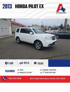 Used 2013 Honda Pilot 4d SUV 4WD EX at A+ Autobrokers near Mt. Vernon, OH