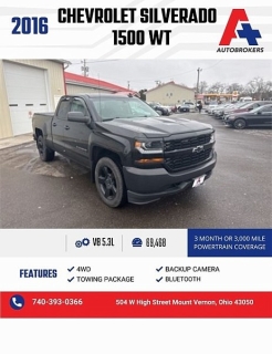 Used 2016 Chevrolet Silverado 1500 4WD Double Cab Work Truck at A+ Autobrokers near Mt. Vernon, OH