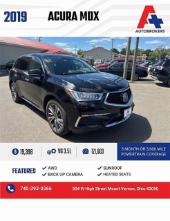 Used 2019 Acura MDX 4d SUV AWD Tech at A+ Autobrokers near Mt. Vernon, OH