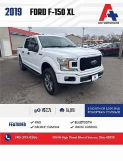 Used 2019 Ford F-150 4WD SuperCrew XL 5 1/2 at A+ Autobrokers near Mt. Vernon, OH