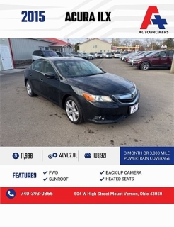 Used 2015 Acura ILX 4d Sedan 2.0L Premium at A+ Autobrokers near Mt. Vernon, OH