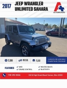 Used 2017  Jeep Wrangler Unlimited 4d Convertible Sahara at A+ Autobrokers near Mt. Vernon, OH