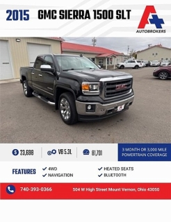 Used 2015 GMC Sierra 1500 4WD Double Cab SLT at A+ Autobrokers near Mt. Vernon, OH
