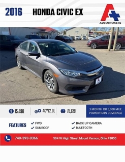 Used 2016 Honda Civic Sedan 4d EX at A+ Autobrokers near Mt. Vernon, OH