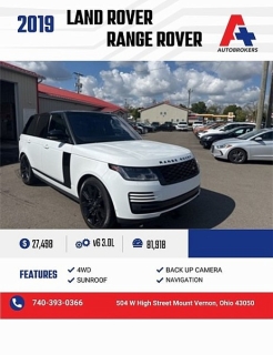 Used 2019 Land Rover Range Rover 4d SUV 3.0L SC HSE at A+ Autobrokers near Mt. Vernon, OH